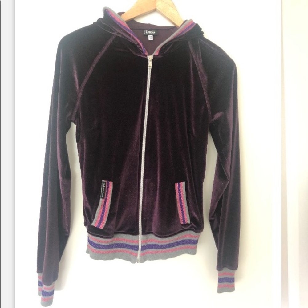 Velvet glitter hoodie D&G